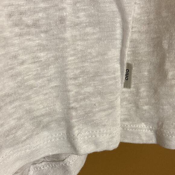 NWT Onia Madison Long Sleeve Linen Pocket Tee Sz Small in White - Picture 5 of 11